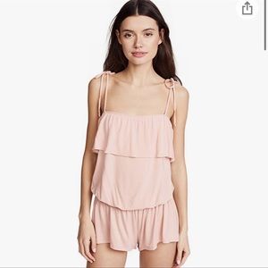 Eberjey Ivy Ruffled Stretch - Modal Jersey Playsuit in Light Pink